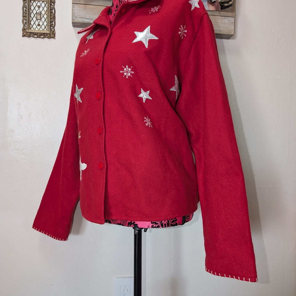 Red Star Embellished Women's Jacket